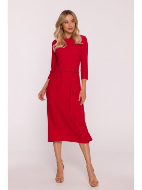 Šaty s volánkem S425 červené - Stylove S
