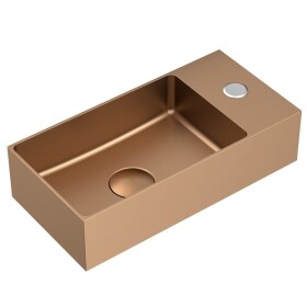 Závěsné umývátko v růžovozlaté barvě SAT Aurum 36x18 cm bez přepadu SATAUR3618BRG SATAUR3618BRG
