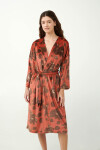 Vamp - Sametový župan s liliemi 21153 - Vamp red nova 3xl