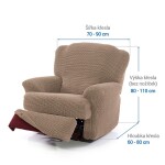 Super strečové potahy NIAGARA oříšková relaxační křeslo ( š. 70 - 90 cm)