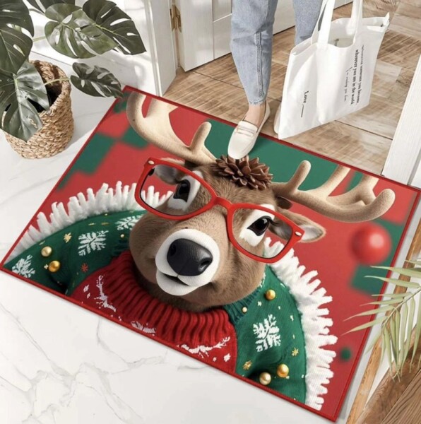 Vánoční koberec s veselým sobem Šířka: 60 cm | Délka: 90 cm