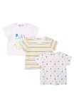 Tričko kojenecké s krátkým rukávem 3pack, Minoti, Smiling 4, bílá - 68/74 | 6-9m
