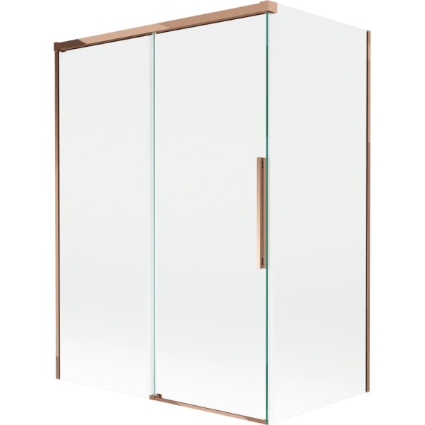 MEXEN/S - Rox vanová zástěna 2-křídlová posuvná 120 + 70 x 150, transparent, růžové zlato 8C9-120-070-60-00