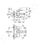 GROHE - Lineare Vanová baterie, kartáčovaný Hard Graphite 33849AL1