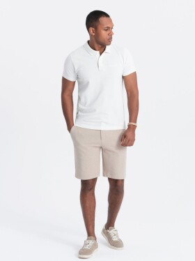 Ombre Men's shorts made of two-tone melange knit fabric sand