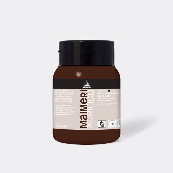 Akrylová barva Maimeri Acrilico 500 ml – Burnt Umber