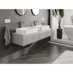 MEXEN/S - Rivel koupelnová skříňka pod umyvadlo 140 cm s deskou, 1 šuplík, reliéf , šedá mat 91A20-14023-1-BFC62