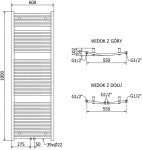 MEXEN - Ares otopný žebřík/radiátor 1800 x 600 mm, 756 W, zlatá W102-1800-600-00-50