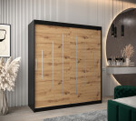 Šatní skříň Abi Y0 Barva korpusu: Dub artisan, Rozměry: 120 cm, Dveře: Černá