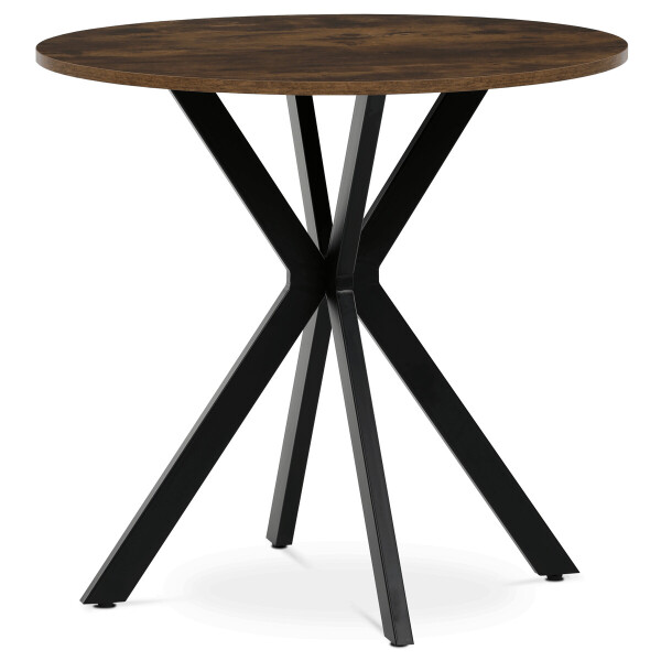 Kulatý jídelní stůl 80x80cm, mdf, old wood, HT-F4108 OLW