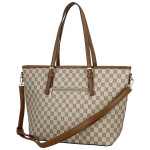 Trendy dámská koženková kabelka na rameno Elina, hnědá