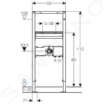 GEBERIT - Duofix Montážní prvek pro umyvadlo, 112 cm, pro stojánkovou baterii s funkčním boxem pod omítku 111.551.00.1