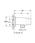 GROHE - Rainshower Nástěnné kolínko s držákem, kartáčovaný Hard Graphite 26658AL0