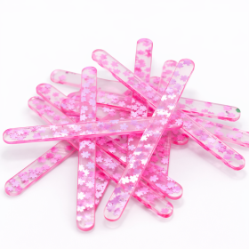 Cake star Akrylatové tyčky na nanuk růžová s třpytkami délka 11,5cm (10ks)