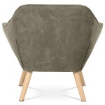 Křeslo, potah lanýžová látka, dřevěné nohy, masiv kaučukovník