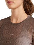 Dámské merino triko s krátkým rukávem ICEBREAKER Wmns 75 Cool-Lite Featherlight SS Crewe AOP, Porcini/Pink Quartz/Aop velikost: M