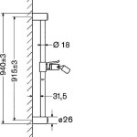 HANSA - Jet Sprchová tyč 90 cm, chrom 04480100