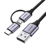 UGREEN US177 Nabíjecí kabel USB-A (M) - USB-C/microUSB 1 m černá / QC3.0 (30875)