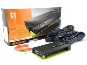 LevelOne KVM-0422 černá / KVM switch / 4 porty / USB / VGA / 2048x1536px (KVM-0422)