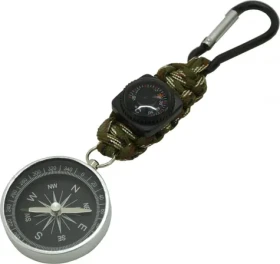 Cattara Přívěšek OUTDOOR s teploměrem a kompasem / Přívěšek / paracord / karabinka / 16 cm