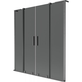 MEXEN/S - Velar L Duo dvoukřídlá posuvná vanová zástěna 150 x 150, grafit, grafit kartáčovaná 896-150-003-42-66