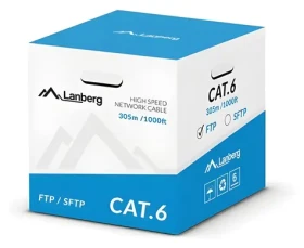 Lanberg FTP kabel Cat6 šedý / Instalační kabel / Cu / PVC / 305 m / CPR / Fluke Passed (LCF6-11CU-0305-S)