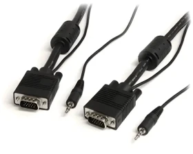 StarTech VGA kabel s audiem černá / Propojovací kabel / VGA - VGA / 3,5mm jack / 5 m (MXTHQMM5MA)