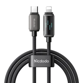 Mcdodo CA-2630 USB-C/Lightning kabel s LED displejem černá / Datový kabel / 36 W / 1,2 m / USB-C(M)/Lightning(M) (CA-2630)