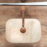 REA - Umyvadlo na desku BELINDA MINI TRAVERTINE MATT REA-U4700