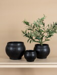 Storefactory Keramický obal na květiny Berghalla Black Small, černá barva, keramika