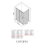 CERANO - Sprchový kout Orlano L/P - 5 mm - černá matná, transparentní sklo - 120x100x195 - posuvný CER-DY505B-90-217