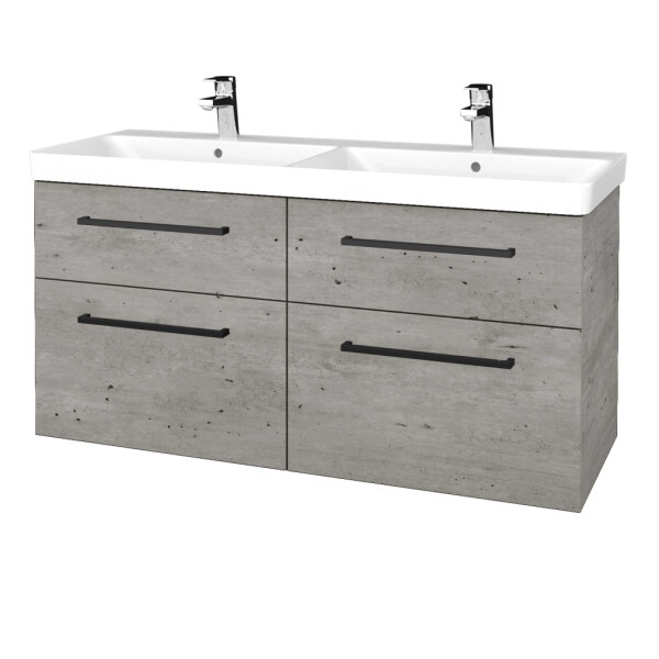 Dřevojas - Umyvadlová skříňka Q MAX SZZ4 120 - D01 Beton / Úchytka T06 / D01 Beton 332143H