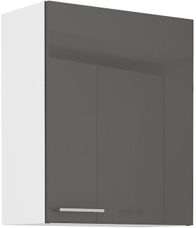 Horní skříňka Lara 60 G-72 1F Barva korpusu: Bílá, Barva dvířek: Šedý lesk