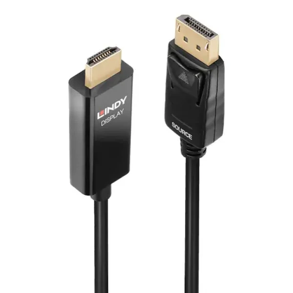 Lindy DisplayPort na HDMI aktivní / Propojovací kabel / 5 m / HDR / 4K 60Hz (40928)