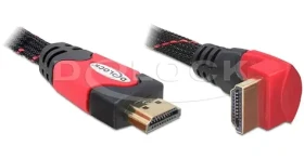 DeLock HDMI A (M) - HDMI A (M) 2 m 90° černá / HDMI kabel / s Ethernetem / 4K / 10,2 Gbit/s (82686)