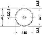 DURAVIT - Architec Umyvadlo bez přepadu, průměr 42 cm, WonderGliss, bílá 03194200001