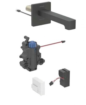 GEBERIT - Brenta Termostatická elektronická umyvadlová baterie pod omítku, síťové napájení, easy to clean, matná černá 116.297.14.1