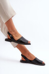 Kožené sandály Černé Alivia 36