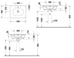 DURAVIT - Viu Umyvadlo 63x49 cm, s přepadem, s otvorem pro baterii, bílá 2344630000