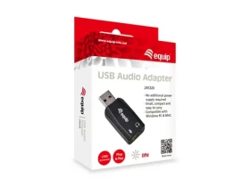 Equip černá / USB audio adaptér / USB-A / 2x 3,5mm jack (245320)