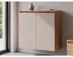 Nástěnná skříňka Asko Living, 75 cm, dub artisan/béžová kašmír