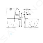 GROHE - Essence Splachovací nádrž, 400x157 mm, boční napouštění, alpská bílá 39578000