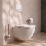 Kielle - Genesis New Set předstěnové instalace, klozetu Oudee, Vortex Rimless+, sedátka softclose a tlačítka Gemini New III, lesklá bílá 30528SS70