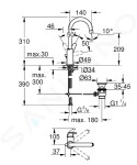 GROHE - BauFlow Umyvadlová baterie s výpustí, chrom 23753000