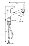 HANSA - Primo Dřezová baterie s výsuvnou sprškou, chrom 49522203