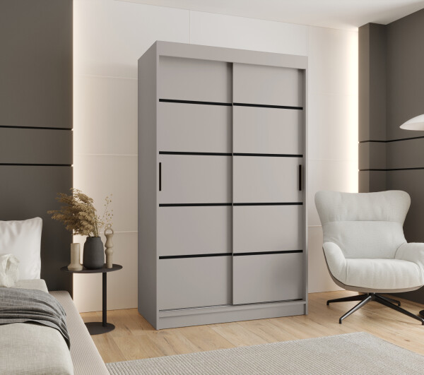 Šatní skříň Abi Rubino V1 Rozměry: 120 cm, Barva korpusu + barva dveří: Kašmír