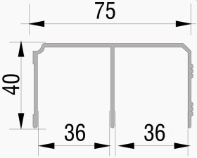 ProALU Horní vodící kolejnice - černá :: délka 4m (22PA182210-4)