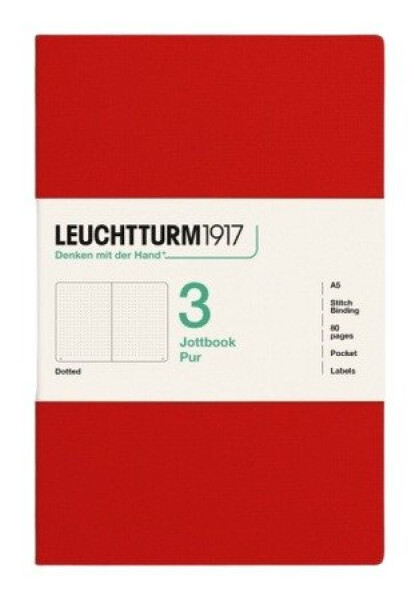 Zápisník Jottbook pur A5, 80l, tečkovaný, Cherry, 3ks