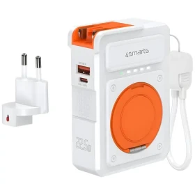 4smarts Hybrid Charger 6in1 bílá / Powerbanka / 10000 mAh / Qi bezdrátové nabíjení / USB-C / USB-A / PD 22,5W (541384)