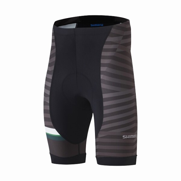 Cyklistické kraťasy Shimano TEAM SHORTS, Black/Green Velikost: L